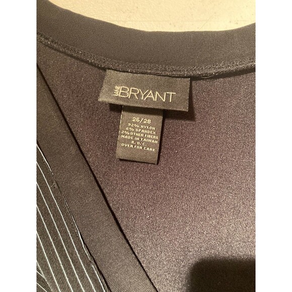 Lane Bryant Pinstripe Blouse Black & Blue Corpcore Business Casual Size 26/28 - Picture 3 of 5